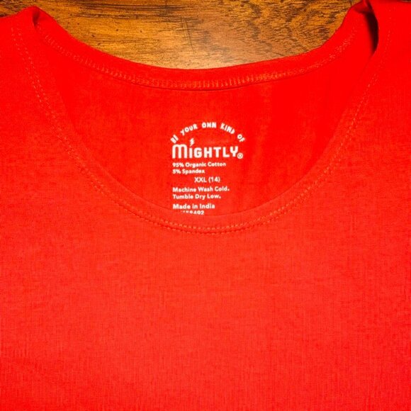 Mightly Organic Girls Red Dress with 3/4 Sleeves SZ XL - Picture 3 of 5